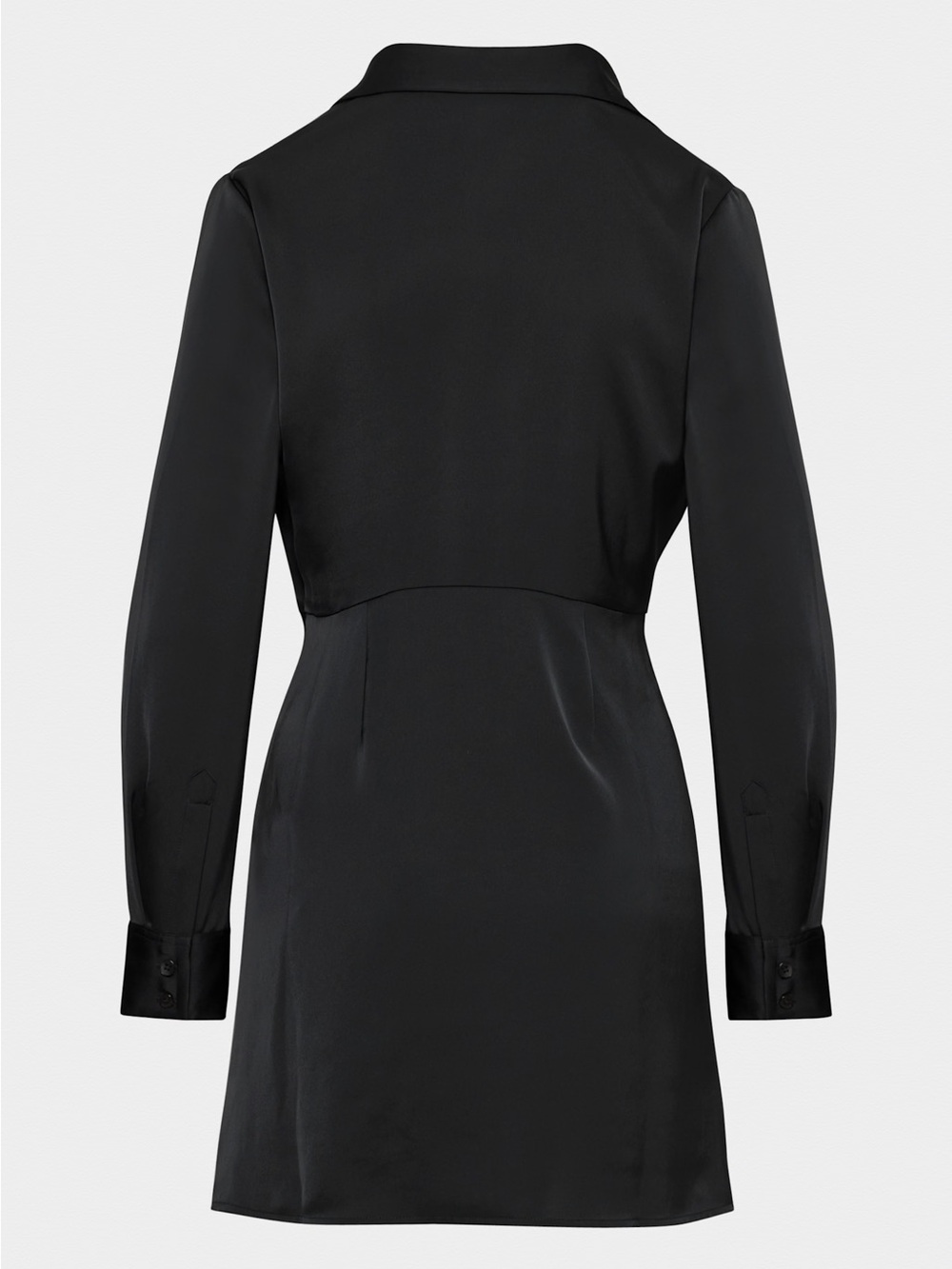 NWT Babaton Collaborate Dress Black Twist-Front Long Sleeve Mini Dress Size S - Picture 6 of 8